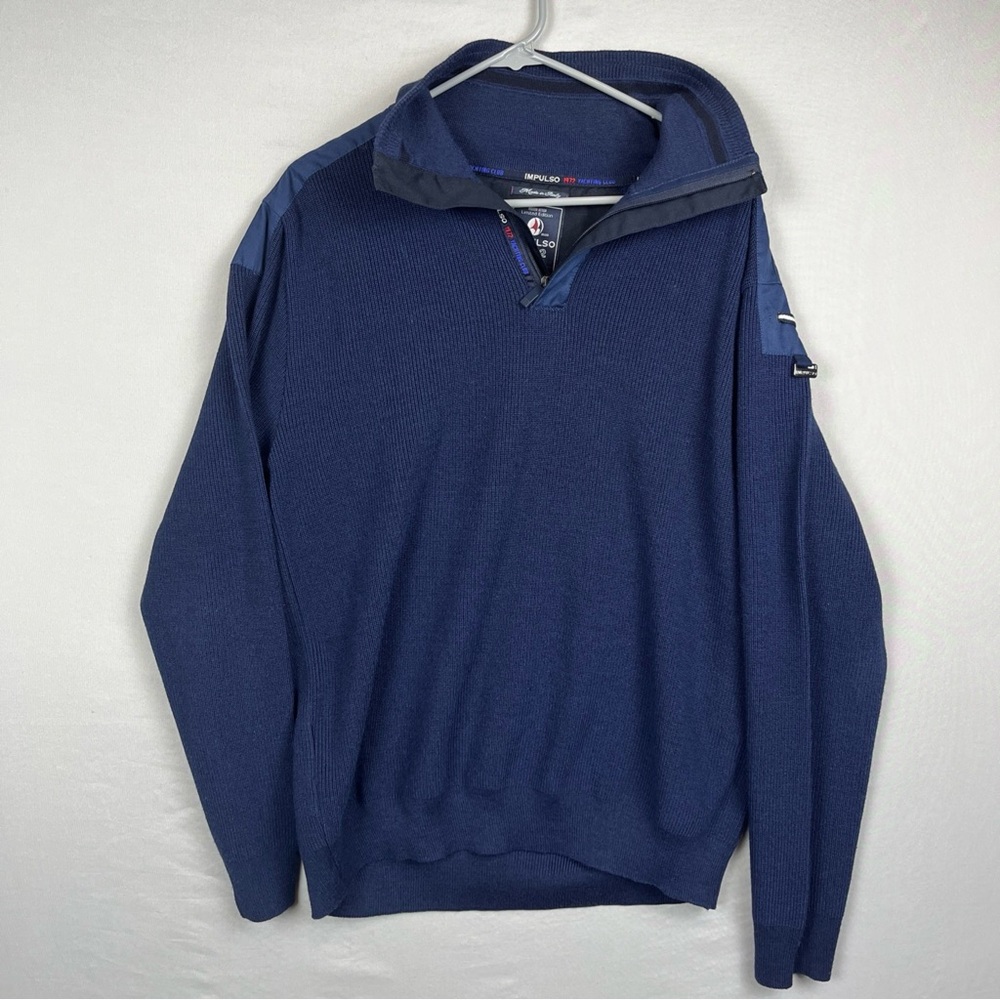 Impulso 1972 Yachting Club 1/4 Zip Sweater Sweatshirt Men’s XL 52 Knit Wool